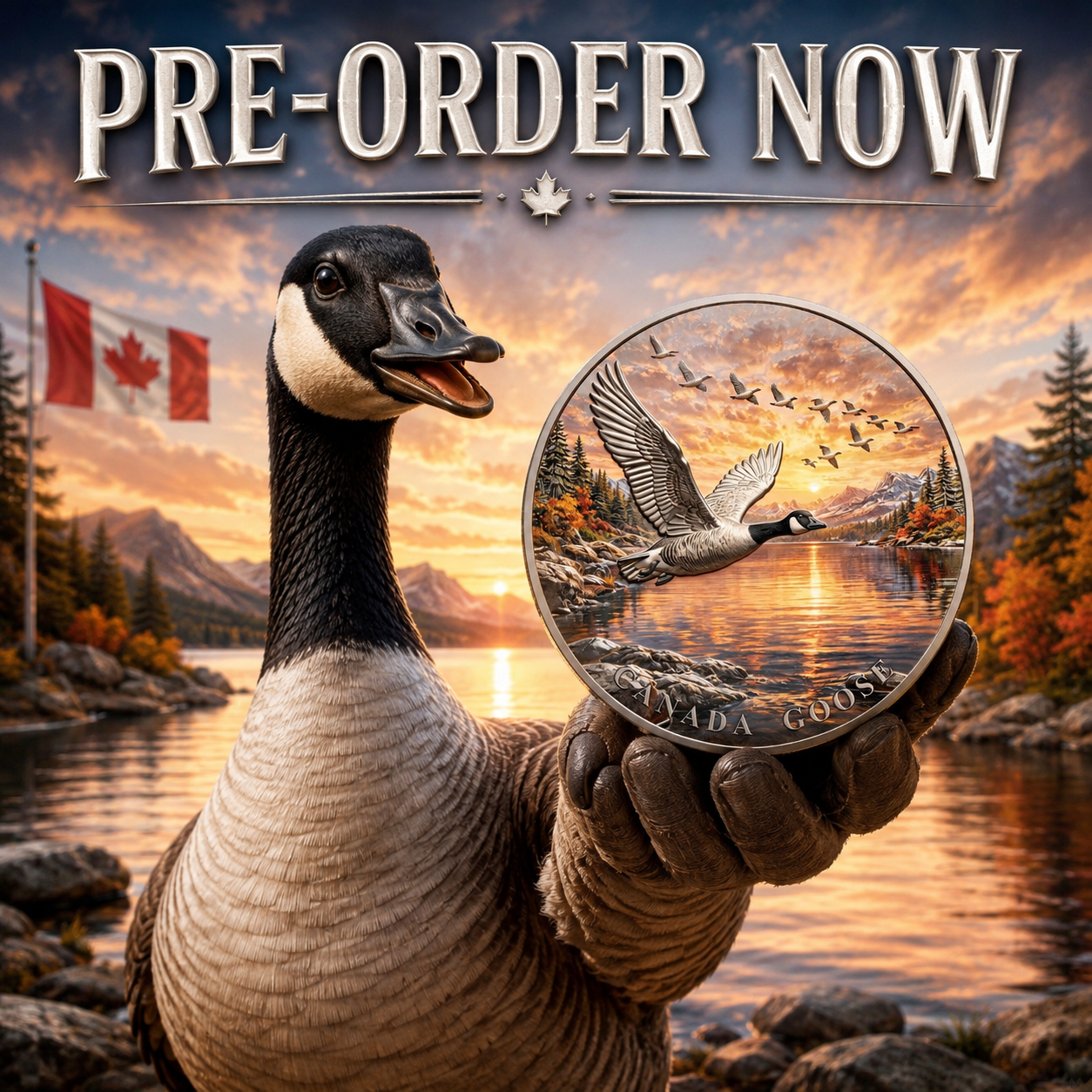 North American Wildlife - Canada Goose 1oz .999 Copper — copper coin product photo