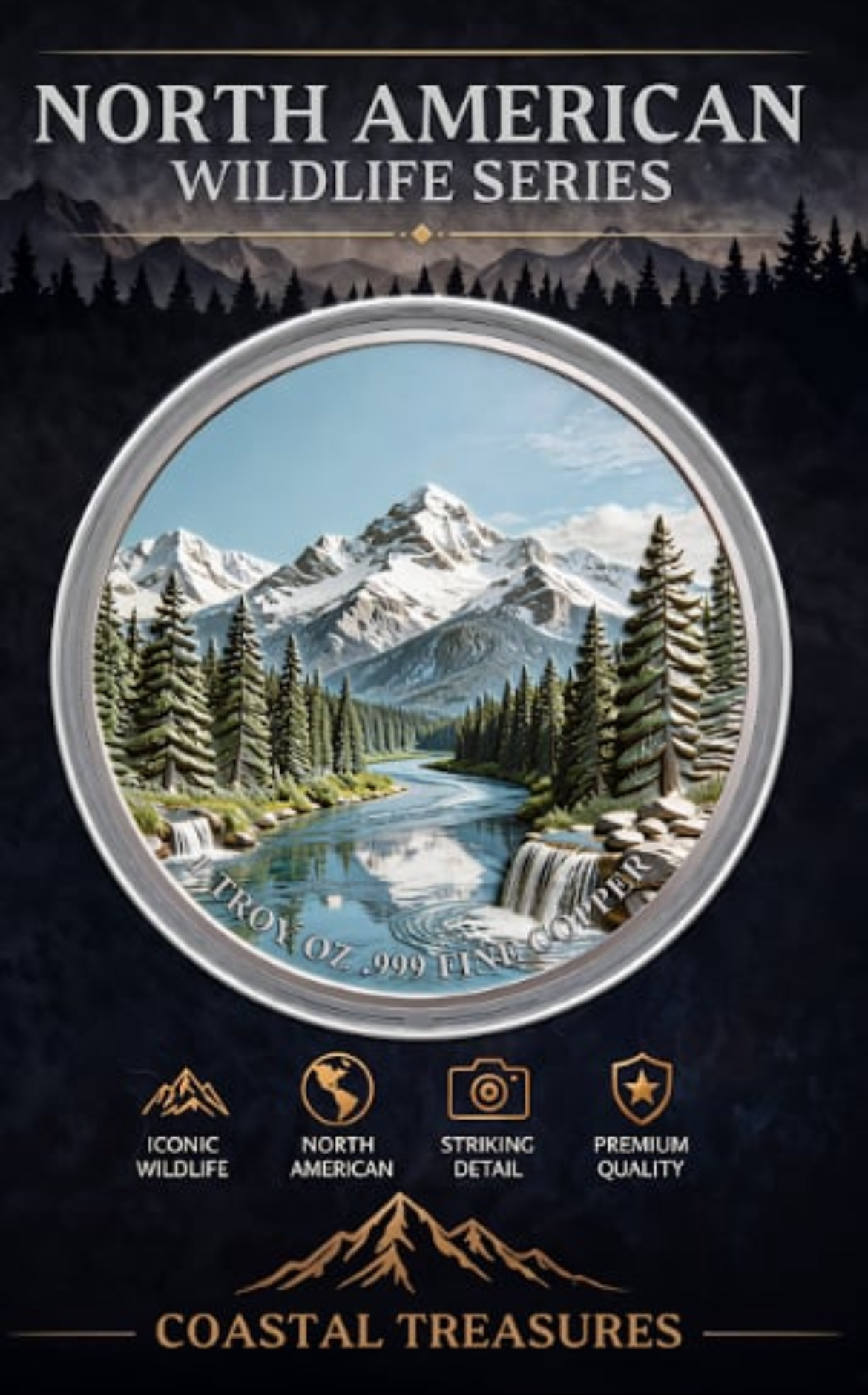 North American Wildlife - Canada Goose 1oz .999 Copper — copper coin product photo
