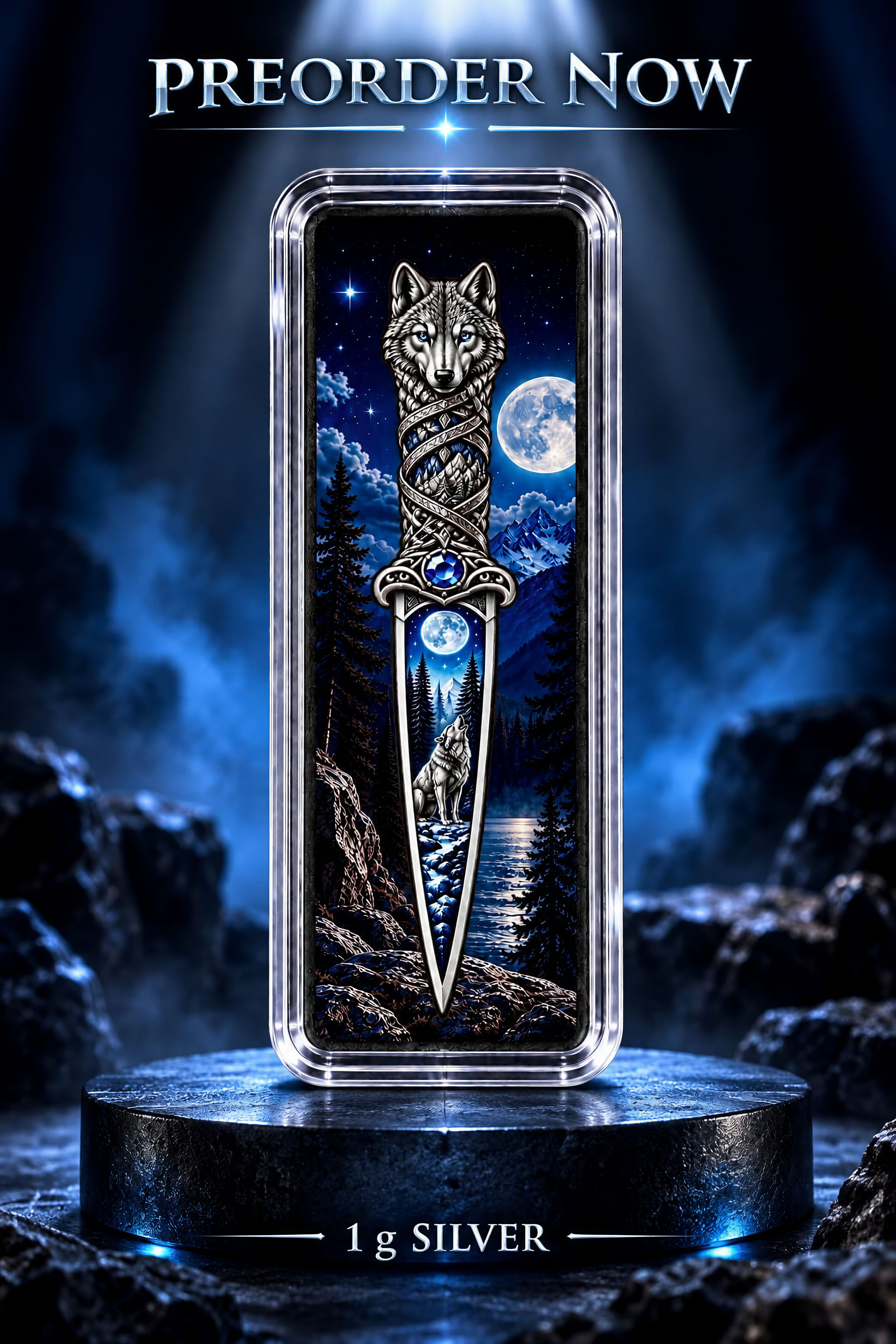Winter Wolf Dagger 1g .999 Silver — coin product image