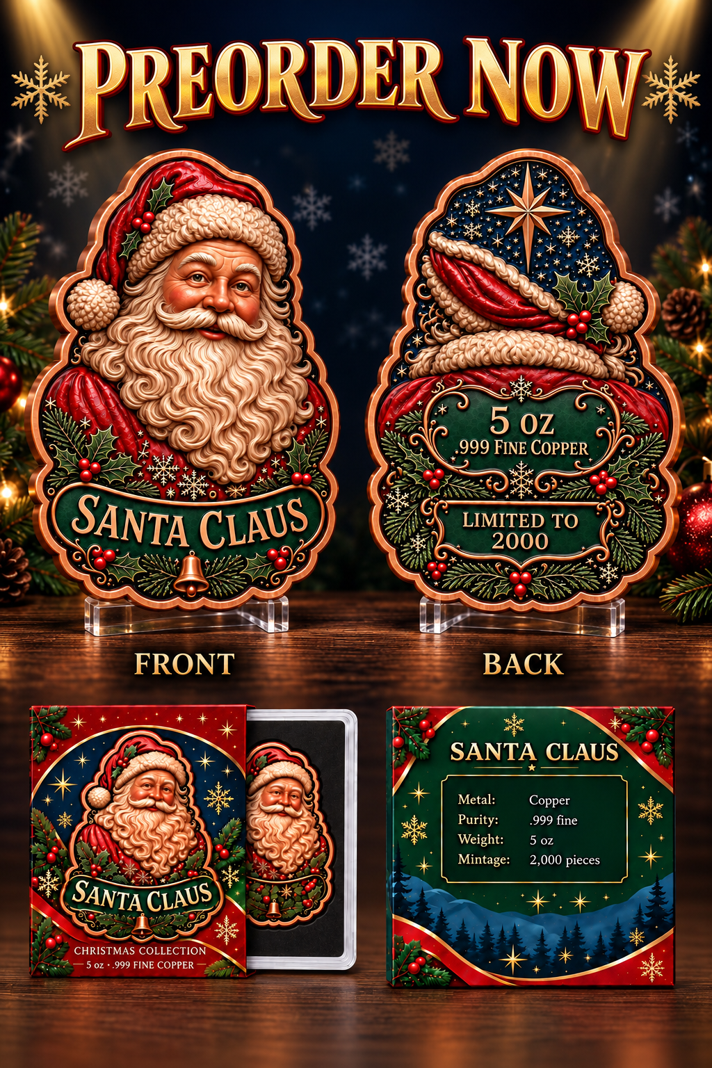 Santa Claus 5oz .999 Copper — coin product image